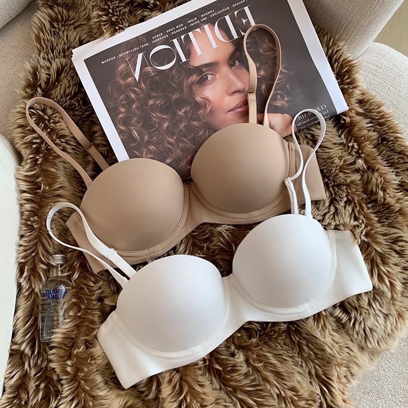Original Seamless Woman Half Cup Bra Sexy Small Breasts Gather Wired Girl Underwear