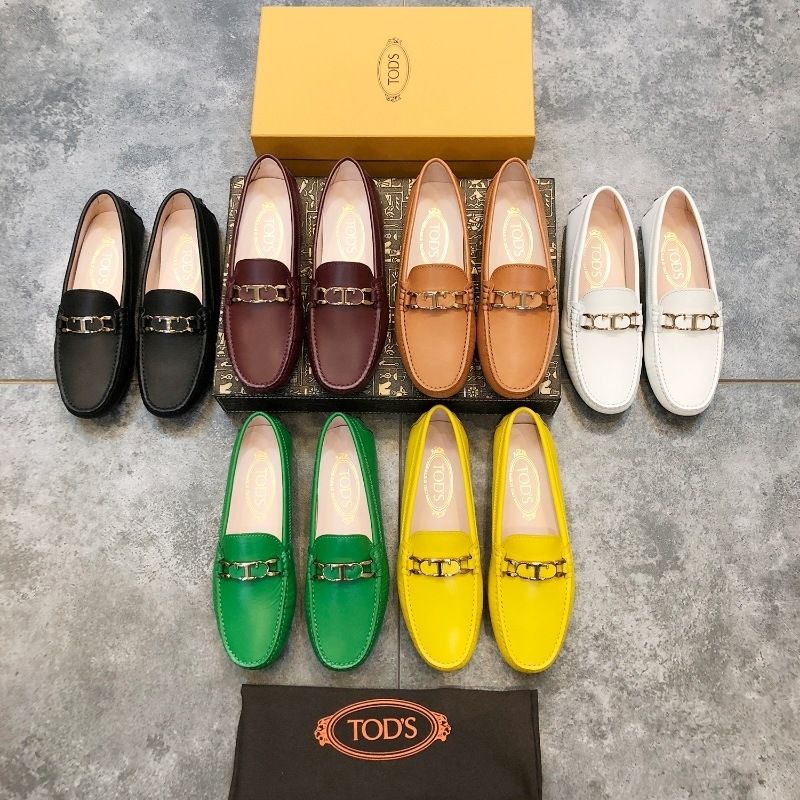 The Latest Style Tods Peas Shoes Women&#039;s Tod&#039;s Genuine Leather Cowhide Slip-On Casual Loafers Cover Foot Soft Sole MN553