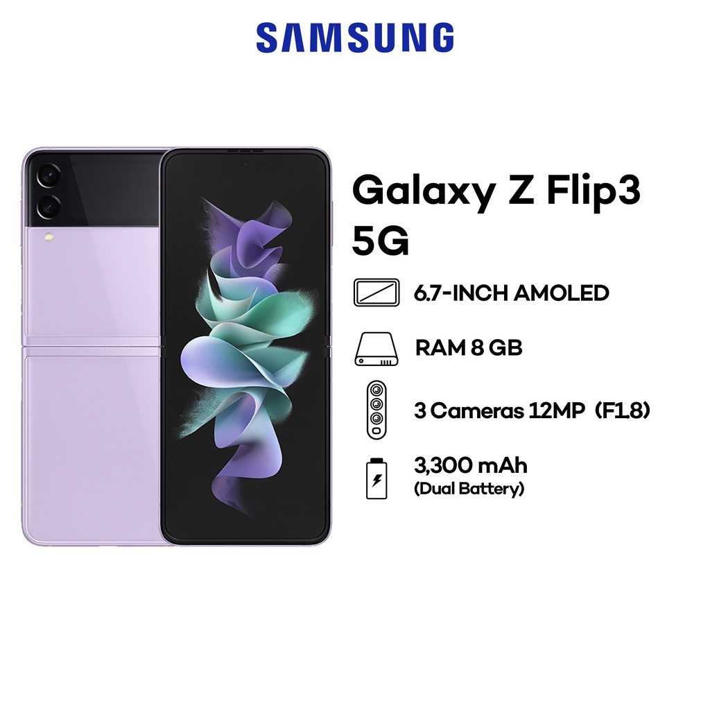 Samsung Galaxy Z Flip3 5G 8GB + 128GB/256GB【Dispaly set And Sealed Set】Local 6 months shop warranty
