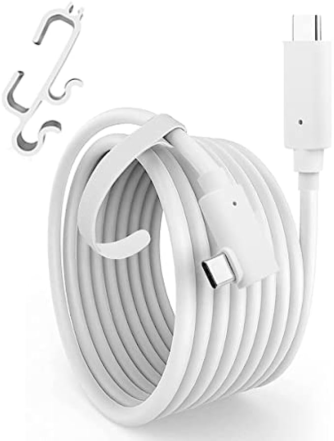 USB-C VR Headset Link Cable Quest 2 16Ft -for Meta Oculus Quest 2/1 Gaming PC Steam VR USB 3.2 Gen 1 USB C to USB C Virtual Reality Charger Cable 5Gbps Date Transfer Extension Charging Cord