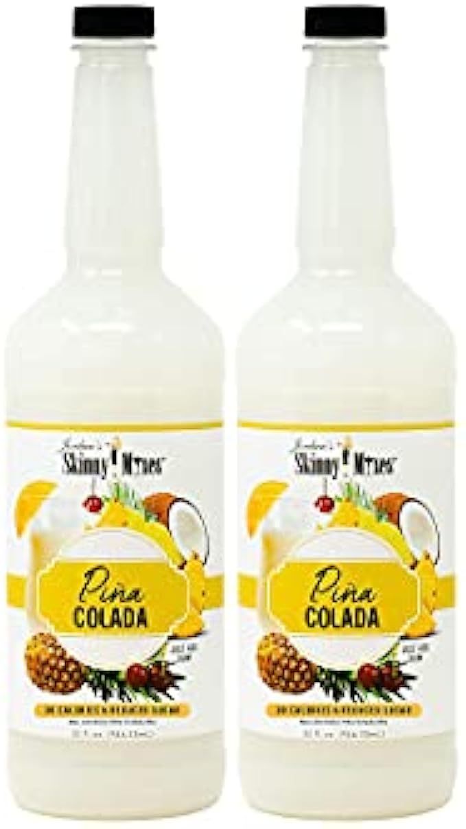 Jordan&#039;s Skinny Mixes Pina Colada, Sugar Free Cocktail Flavoring Mix, 32 Ounce Bottle (Pack of 2)